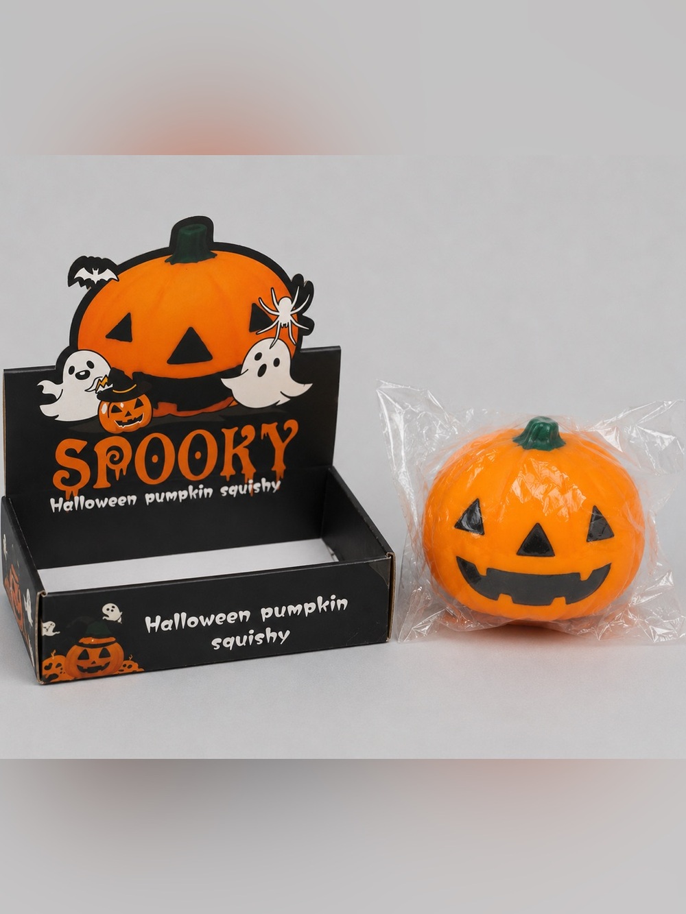 Halloween Jack-O’-Lantern Pumpkin Squishy in Packaging